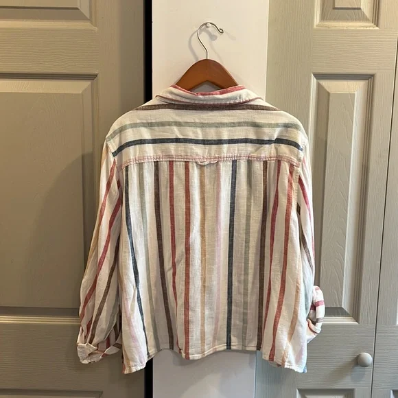 American Eagle Striped Linen Button Down - Picture 2 of 6
